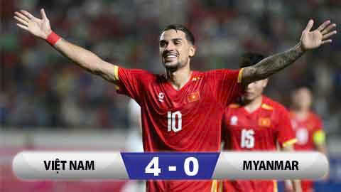  Kết quả ĐT Việt Nam 4-0 ĐT Myanmar: Hàng công bùng nổ